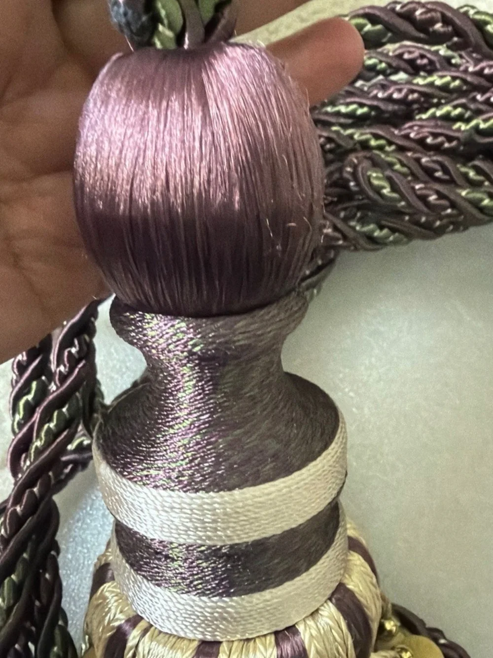 Decorative Plum and Gold Curtain Tassel Tiebacks - Unbranded